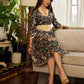 Classic bottle green Kalamkari printed dress with a beige elegant pintuck detailing.