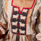 Heritage Pichwai inspired abstract cow motifs dress with red details