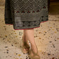 Iconic Black A-Line Cotton Dress with Chevron & Tribal Hand Block Print
