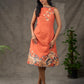 Saffron Kalamkari Printed Dress