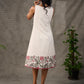 Ivory Floral Pearl Detail Printed Dress with blush pink flowers