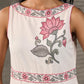 Ivory Floral Pearl Detail Printed Dress with blush pink flowers