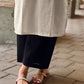 Simple Off-White Cotton Flex Straight Kurta with Minimal Hand Painting on Front & Sleeves