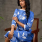 Sapphire and White Pomegranate Printed Dress