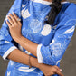 Sapphire and White Pomegranate Printed Dress