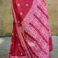 Elegant Red Silk Jamdani Saree with Woven Motifs