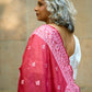 Elegant Red Silk Jamdani Saree with Woven Motifs