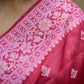 Elegant Red Silk Jamdani Saree with Woven Motifs