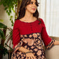 Black and Maroon Elegant Kalamkari Dress with pintuck detailing and flowing bias-cut silhouette.
