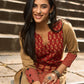 Beige Cotton Kurta with Traditional Printed Ajrakh Panel