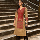 Beige Cotton Kurta with Traditional Printed Ajrakh Panel