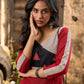 Maroon Cotton Kurti with Contemporary Geometric Print Yoke & Sleeves