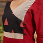 Maroon Cotton Kurti with Contemporary Geometric Print Yoke & Sleeves