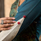 Teal Cotton Kurta with Printed Floral Asymmetric Panel