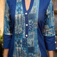 Stylish Navy Blue Cotton Kurta with Contemporary Printed Panel