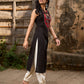 Black Cotton Contemporary Kurta with Printed Yoke and Contrast Accents