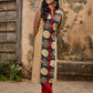 Beige Cotton Kurta with Artistic Circular Printed Panel, Highlight Placket & Sleeves