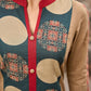 Beige Cotton Kurta with Artistic Circular Printed Panel, Highlight Placket & Sleeves