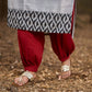 Timeless Grey Cotton Silk Kurta with Keyhole Neckline, Ikat Hem & Cuff Design