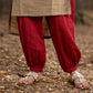 Gold Cotton Silk Kurta with Contrasting Asymmetrical Striped Yoke & Sleeve