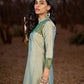Exquisite Light Olive Cotton Silk Kurta with Ikat Accents