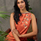 Saffron Kalamkari Printed Dress