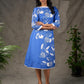 Sapphire and White Pomegranate Printed Dress