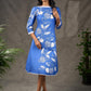 Sapphire and White Pomegranate Printed Dress