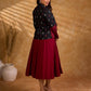 Sharp black and maroon half-and-half Jamdani jacket with functional flap pockets, offering a structured silhouette with bold contrast and refined detailing for elevated corporate styling.