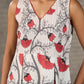 White and orange Kalamkari printed dress with elegant pintuck detailing