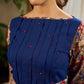 Navy Blue Artisanal Kalamkari prints enhanced with statement sleeves and a waist-defining knotted Kalamkari belt.