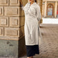 Simple Off-White Cotton Flex Straight Kurta with Minimal Hand Painting on Front & Sleeves