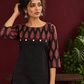 Classic Black Cotton Ajrakh Tunic Co-ord Set with Maroon Straight Pant — styled view