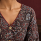 Black Ajrakh Print Cotton Tunic Co-ord Set with Maroon Cotton Straight Pant — fabric close-up