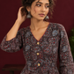 Black Ajrakh Print Cotton Tunic Co-ord Set with Maroon Cotton Straight Pant — styled view