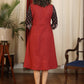 Exclusive maroon and black ajrakh combination dress with mirror embroidery