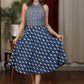 Pure cotton Indigo halter neck dress