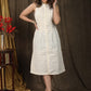 Stlyish ivory chikankari  sleeveless dress with all over self contemporary design
