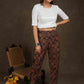 Elegant black ajrakh narrow fitted pant