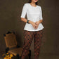 Elegant black ajrakh narrow fitted pant