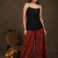 Smart Maroon Ajrakh wide leg palazzo pant