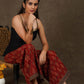 Smart Maroon Ajrakh wide leg palazzo pant
