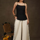 Trendy casual cotton wide palazzo pant with ikat border on the side