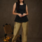 Classy tan cotton silk full length lantern pant