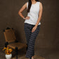 Trendy kantha print narrow fitted trouser