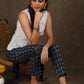 Trendy kantha print narrow fitted trouser