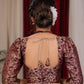 Beautiful mahogany banarasi blouse with puff 3/4 sleeves