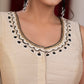 Ivory cotton silk blouse with beautiful machine embroidery
