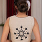 Ivory cotton silk blouse with beautiful machine embroidery