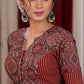 Exclusive ajrakh and stripe combination blouse